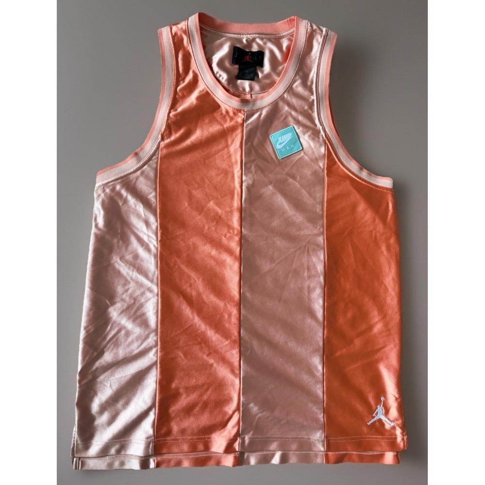 Nike Air Jordan Tank Top Jersey Pink Salmon Embroidered Logo XL Vintage JBHS